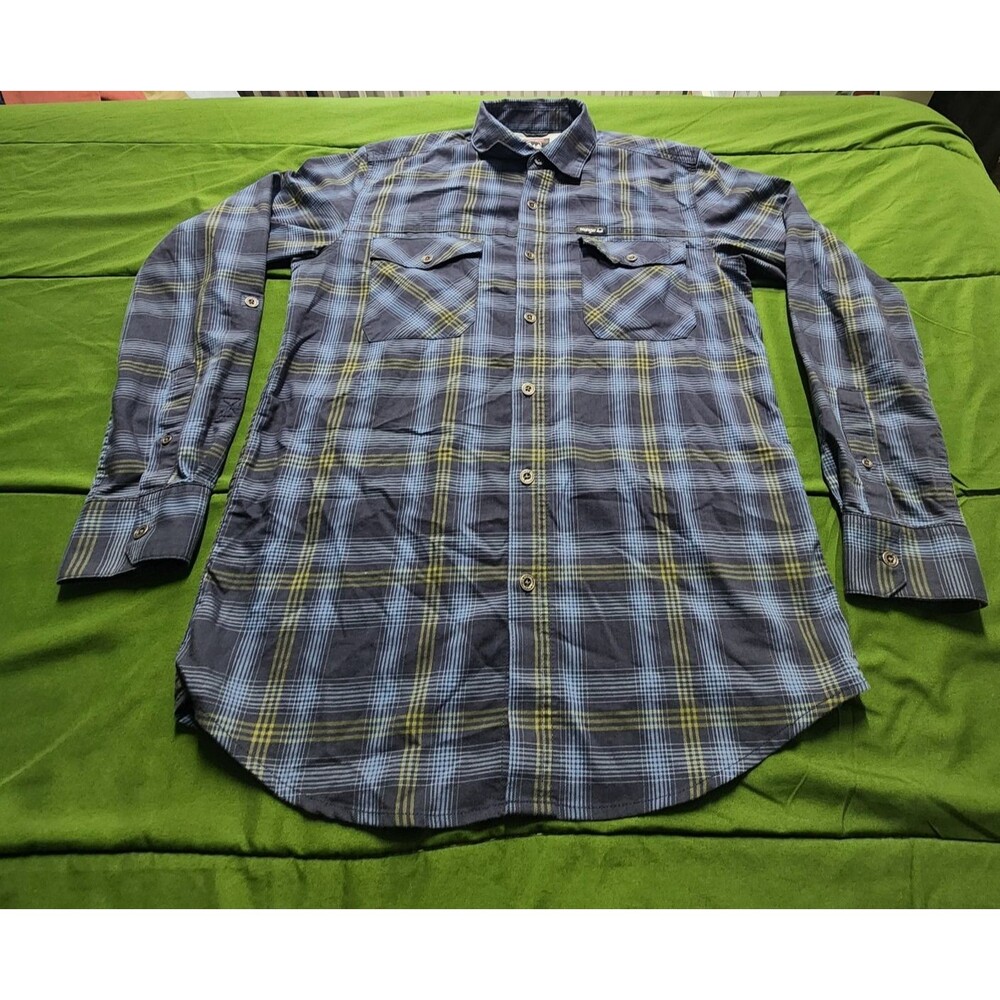 Wrangler Regular Fit Long Sleeve Plaid Men's Button-Down Shirt Size S